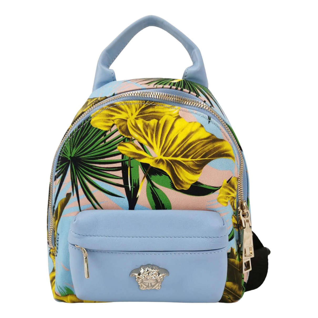 Cloth backpack Versace Blue in Cloth 